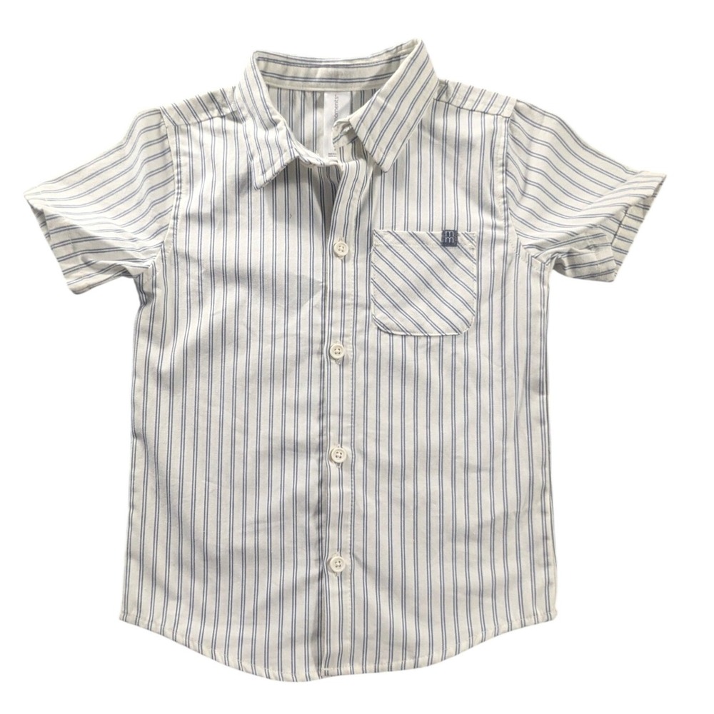 Modern‎ Moments by Gerber Boys Short Sleeve Button Down Striped Shirt 4T